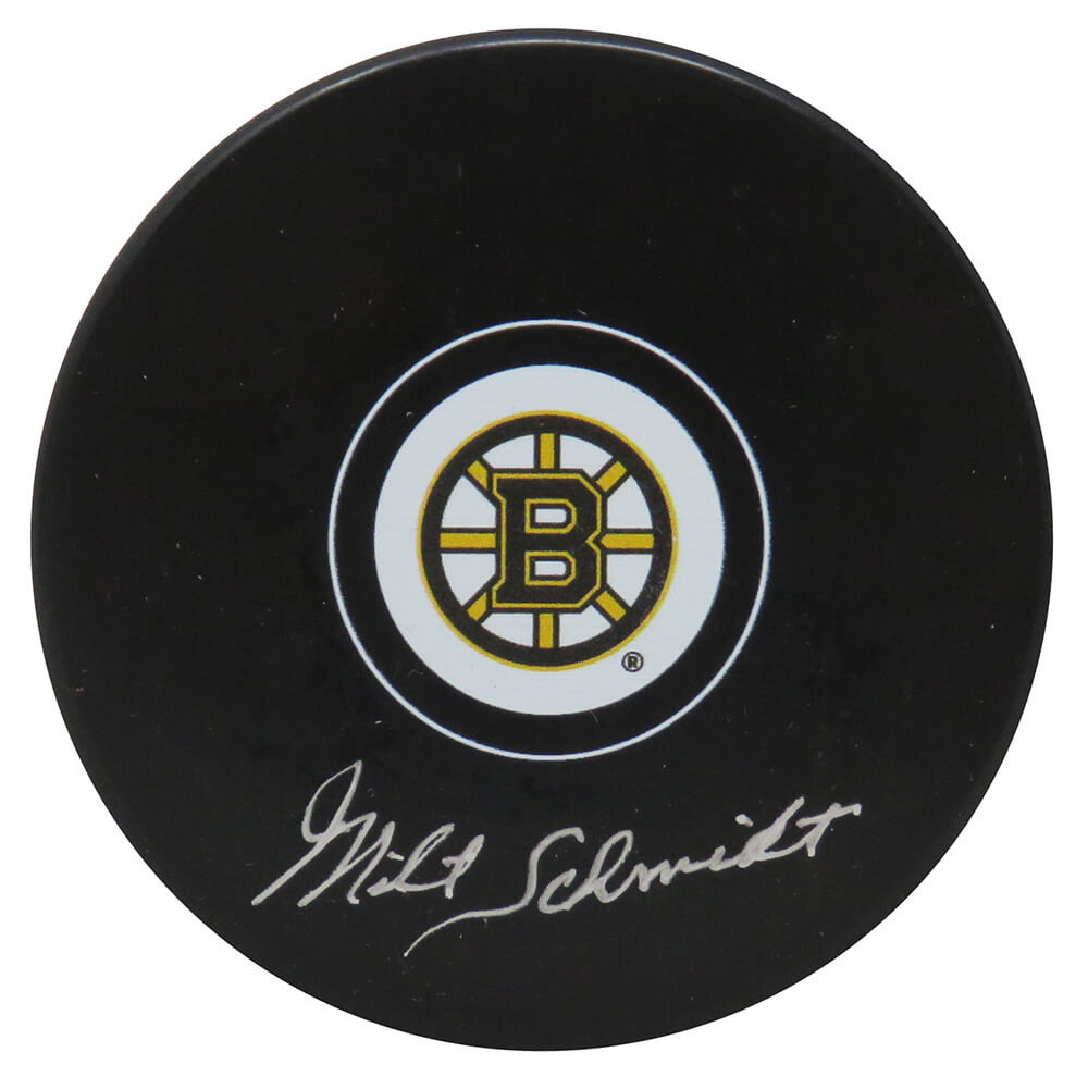 Milt Schmidt Signed Boston Bruins Logo Hockey Puck - SCHPUC411 - Milt Schmidt Signed Boston Bruins Logo Hockey Puck product image