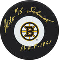 Milt Schmidt Signed Bruins Logo Hockey Puck w/HHOF 1961 (In Gold) - SCHPUC412 - Milt Schmidt Signed Bruins Logo Hockey Puck w/HHOF 1961 (In Gold) product image