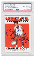 Charlie Scott Signed Virginia Squires 1971 Topps Basketball Trading Card #190 w/HOF 2018 - (PSA Encapsulated) - SCOCAR201 - Charlie Scott Signed Virginia Squires 1971 Topps Basketball Trading Card #190 w/HOF 2018 - (PSA Encapsulated) product image