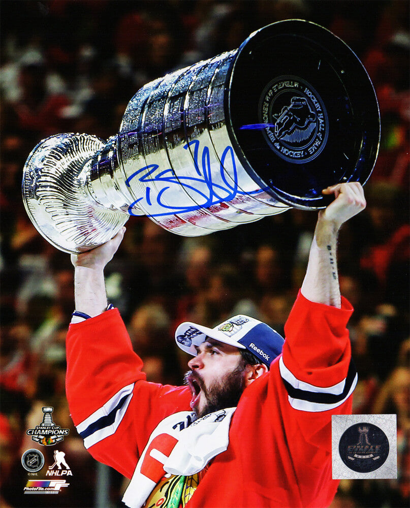 Brent Seabrook Signed Chicago Blackhawks 2015 Stanley Cup Trophy 8x10 Photo - SEA08P403 - Brent Seabrook Signed Chicago Blackhawks 2015 Stanley Cup Trophy 8x10 Photo product image