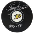 Teemu Selanne Signed Anaheim Ducks Logo Hockey Puck w/HOF'17 - SELPUC400 - Teemu Selanne Signed Anaheim Ducks Logo Hockey Puck w/HOF'17 product image