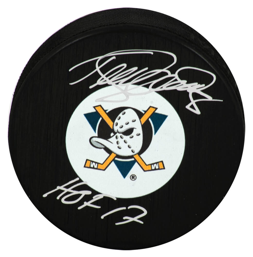 Teemu Selanne Signed Anaheim Ducks (Medium) Logo Hockey Puck w/HOF'17 - SELPUC403 - Teemu Selanne Signed Anaheim Ducks (Medium) Logo Hockey Puck w/HOF'17 product image