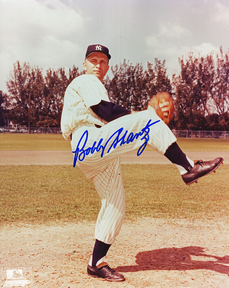 Bobby Shantz Signed New York Yankees Pitching Wind Up 8x10 Photo - SHA08P102 - Bobby Shantz Signed New York Yankees Pitching Wind Up 8x10 Photo product image