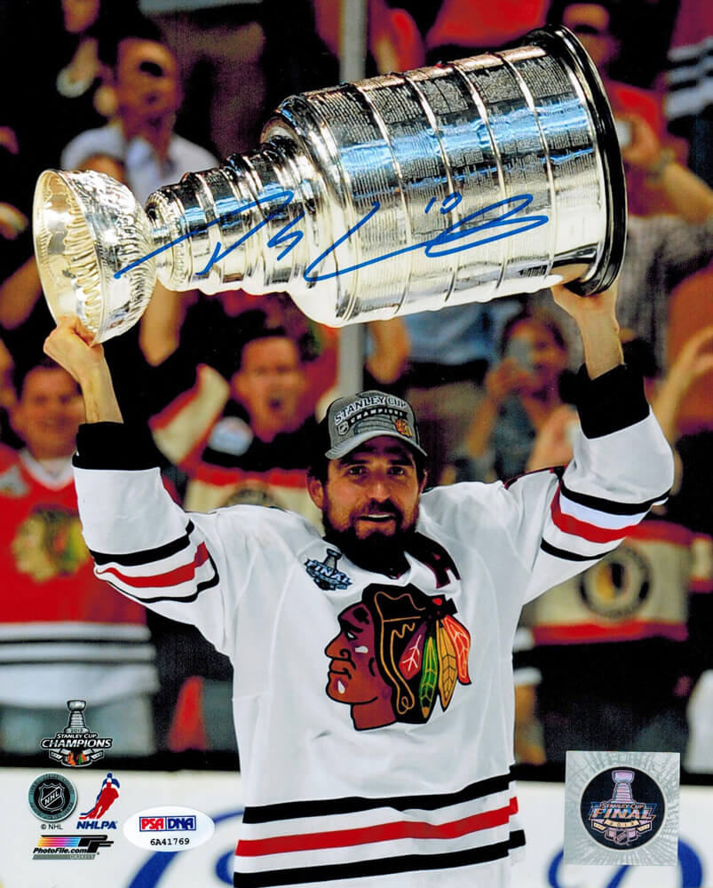 Patrick Sharp Signed Chicago Blackhawks Holding 2013 Stanley Cup Trophy 8x10 Photo - SHA08P440 - Patrick Sharp Signed Chicago Blackhawks Holding 2013 Stanley Cup Trophy 8x10 Photo product image