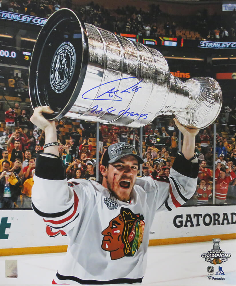 Andrew Shaw Signed Chicago Blackhawks 2013 SC Cup Bloody Face 16x20 Photo w/2x SC Champs - SHA16P418 - Andrew Shaw Signed Chicago Blackhawks 2013 SC Cup Bloody Face 16x20 Photo w/2x SC Champs product image
