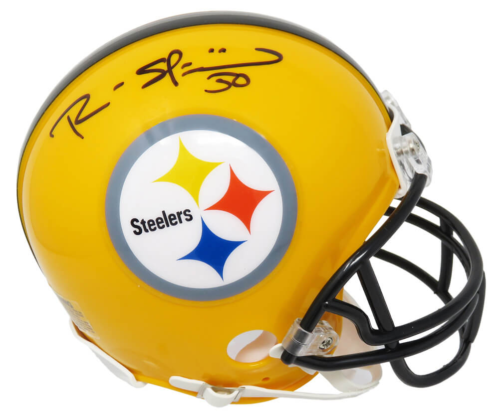 Ryan Shazier Signed Pittsburgh Steelers Gold 75th Anniversary Riddell Mini Helmet - SHAMIN311 - Ryan Shazier Signed Pittsburgh Steelers Gold 75th Anniversary Riddell Mini Helmet product image