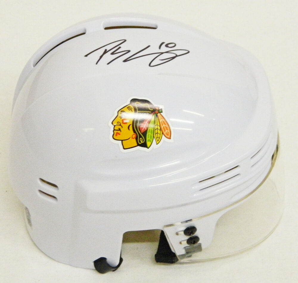Patrick Sharp Signed Blackhawks White Hockey Mini Helmet - SHAMIN401 - Patrick Sharp Signed Blackhawks White Hockey Mini Helmet product image