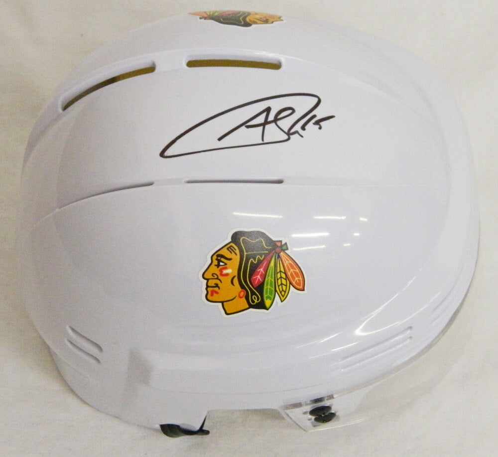 Andrew Shaw Signed Blackhawks White Hockey Mini Helmet - SHAMIN403 - Andrew Shaw Signed Blackhawks White Hockey Mini Helmet product image