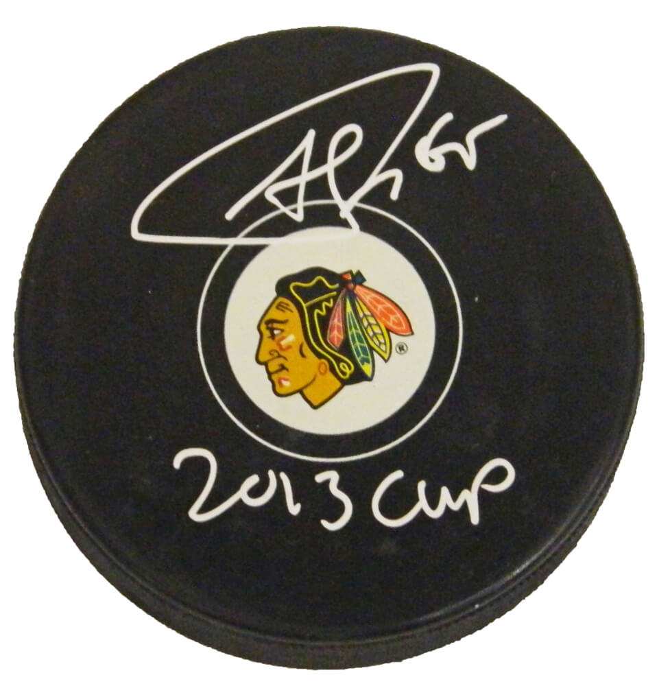 Andrew Shaw Signed Blackhawks Logo Hockey Puck w/"2013 Cup" - SHAPUC408 - Andrew Shaw Signed Blackhawks Logo Hockey Puck w/"2013 Cup" product image