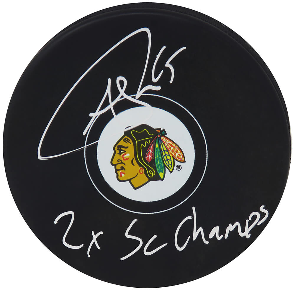 Andrew Shaw Signed Chicago Blackhawks Logo Hockey Puck w/2x SC Champs - SHAPUC411 - Andrew Shaw Signed Chicago Blackhawks Logo Hockey Puck w/2x SC Champs product image