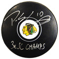Patrick Sharp Signed Chicago Blackhawks Logo Hockey Puck w/3x SC Champs - SHAPUC442 - Patrick Sharp Signed Chicago Blackhawks Logo Hockey Puck w/3x SC Champs product image