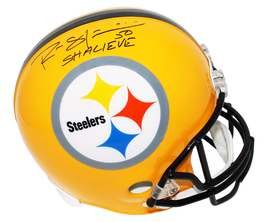 Ryan Shazier Signed Pittsburgh Steelers Gold 75th Anniversary Riddell Full Size Replica Helmet w/Shalieve - SHAREP302 - Ryan Shazier Signed Pittsburgh Steelers Gold 75th Anniversary Riddell Full Size Replica Helmet w/Shalieve product image