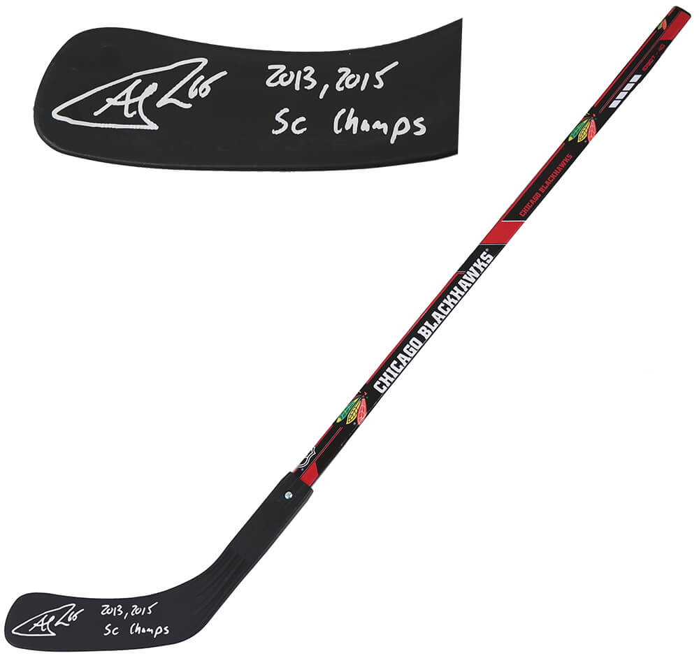 Andrew Shaw Signed Chicago Blackhawks Logo 42 Inch Hockey Stick w/2013, 2015 SC Champs - SHASTK403 - Andrew Shaw Signed Chicago Blackhawks Logo 42 Inch Hockey Stick w/2013, 2015 SC Champs product image