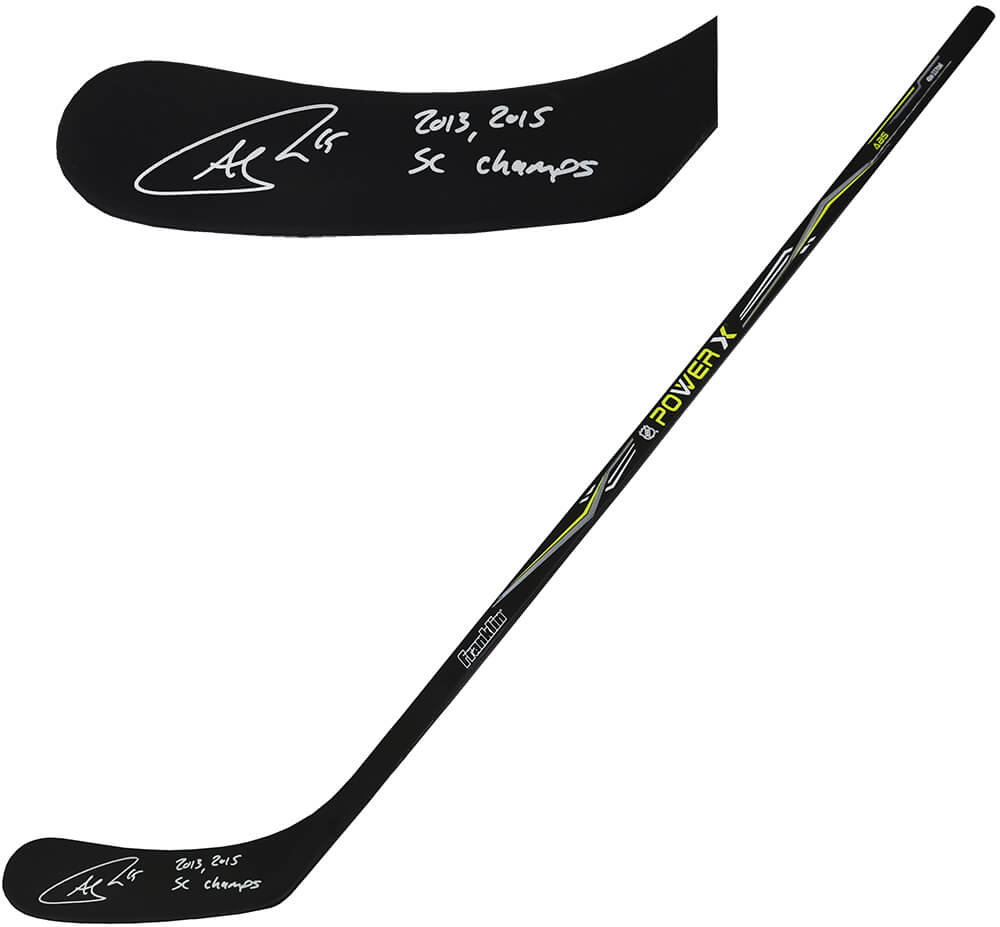Andrew Shaw Signed Franklin Power X 48 Inch Full Size Hockey Stick w/2013, 2015 SC Champs - SHASTK404 - Andrew Shaw Signed Franklin Power X 48 Inch Full Size Hockey Stick w/2013, 2015 SC Champs product image