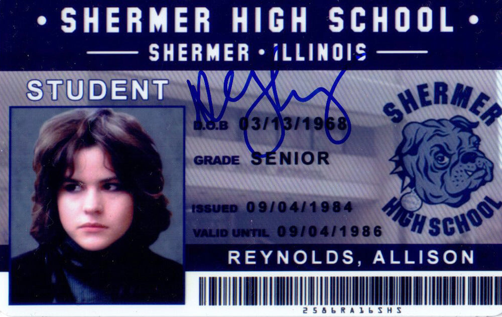 Ally Sheedy Signed The Breakfast Club Allison Reynolds Shermer High School ID Card - SHECAR500 - Ally Sheedy Signed The Breakfast Club Allison Reynolds Shermer High School ID Card product image
