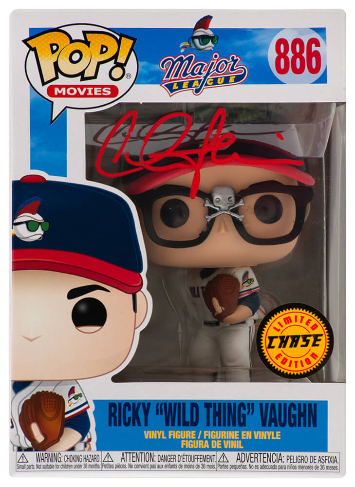 Charlie Sheen Signed Major League Ricky Wild Thing Vaughn Funko Pop Doll #886 (with Glasses) - SHEFUN514 - Charlie Sheen Signed Major League Ricky Wild Thing Vaughn Funko Pop Doll #886 (with Glasses) product image