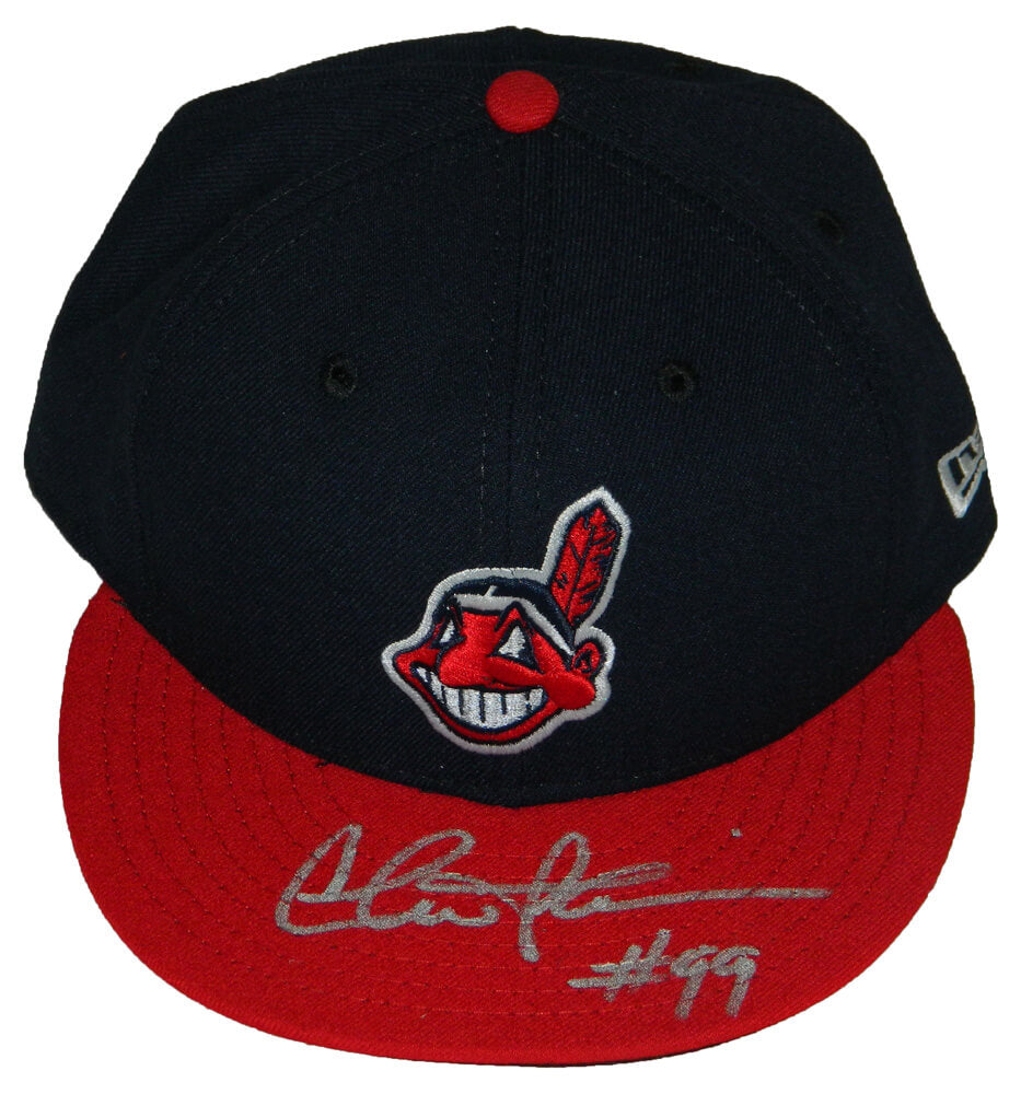 Charlie Sheen Signed Cleveland Indians New Era Baseball Hat w/#99 - SHEHAT500 - Charlie Sheen Signed Cleveland Indians New Era Baseball Hat w/#99 product image
