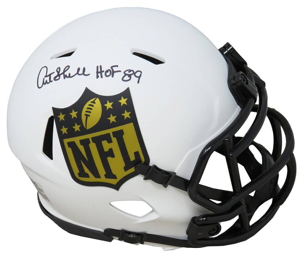 Art Shell Signed NFL Logo Lunar Eclipse White Matte Riddell Speed Mini Helmet w/HOF'89 - SHEMIN321 - Art Shell Signed NFL Logo Lunar Eclipse White Matte Riddell Speed Mini Helmet w/HOF'89 product image