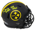 Donnie Shell Signed Pittsburgh Steelers Eclipse Black Matte Riddell Speed Mini Helmet w/HOF 2020 - SHEMIN302 - Donnie Shell Signed Pittsburgh Steelers Eclipse Black Matte Riddell Speed Mini Helmet w/HOF 2020 product image