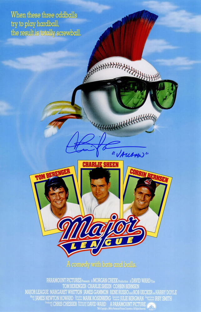 Charlie Sheen Signed Major League 11x17 Movie Poster w/Vaughn - SHEPST501 - Charlie Sheen Signed Major League 11x17 Movie Poster w/Vaughn product image