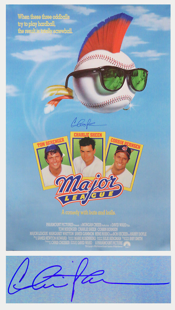 Charlie Sheen Signed Major League 27x40 Full Size Movie Poster - SHEPST504 - Charlie Sheen Signed Major League 27x40 Full Size Movie Poster product image
