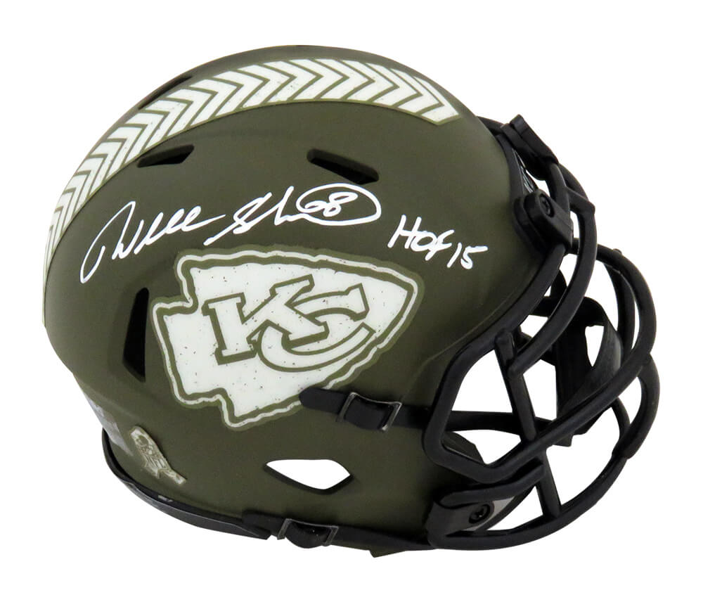 Will Shields Signed Kansas City Chiefs Salute to Service Riddell Speed Mini Helmet w/HOF'15 - SHIMIN306 - Will Shields Signed Kansas City Chiefs Salute to Service Riddell Speed Mini Helmet w/HOF'15 product image