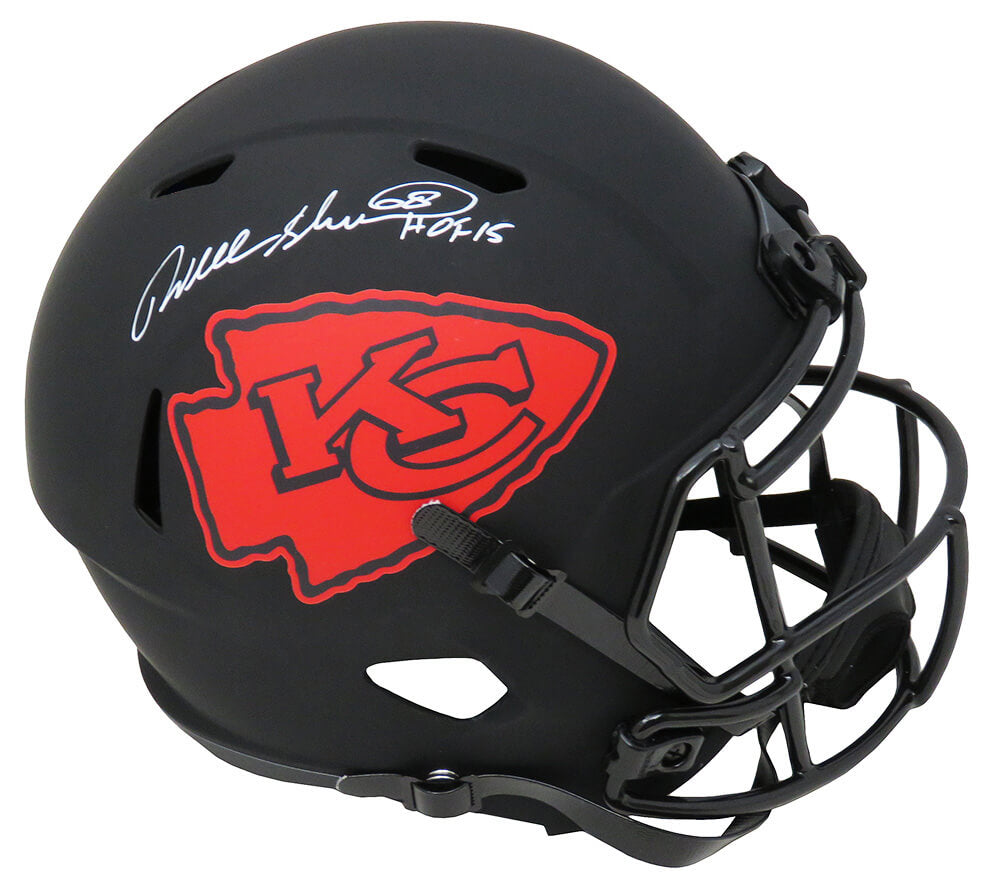 Will Shields Signed Kansas City Chiefs Eclipse Black Matte Riddell Full Size Speed Replica Helmet w/HOF'15 - SHIREP302 - Will Shields Signed Kansas City Chiefs Eclipse Black Matte Riddell Full Size Speed Replica Helmet w/HOF'15 product image