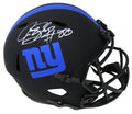 Jeremy Shockey Signed New York Giants Eclipse Black Matte Riddell Full Size Speed Replica Helmet - SHOREP301 - Jeremy Shockey Signed New York Giants Eclipse Black Matte Riddell Full Size Speed Replica Helmet product image