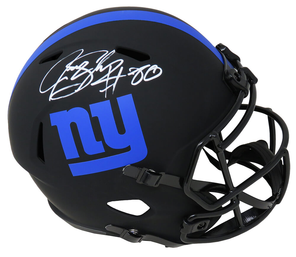 Jeremy Shockey Signed New York Giants Eclipse Black Matte Riddell Full Size Speed Replica Helmet - SHOREP301 - Jeremy Shockey Signed New York Giants Eclipse Black Matte Riddell Full Size Speed Replica Helmet product image