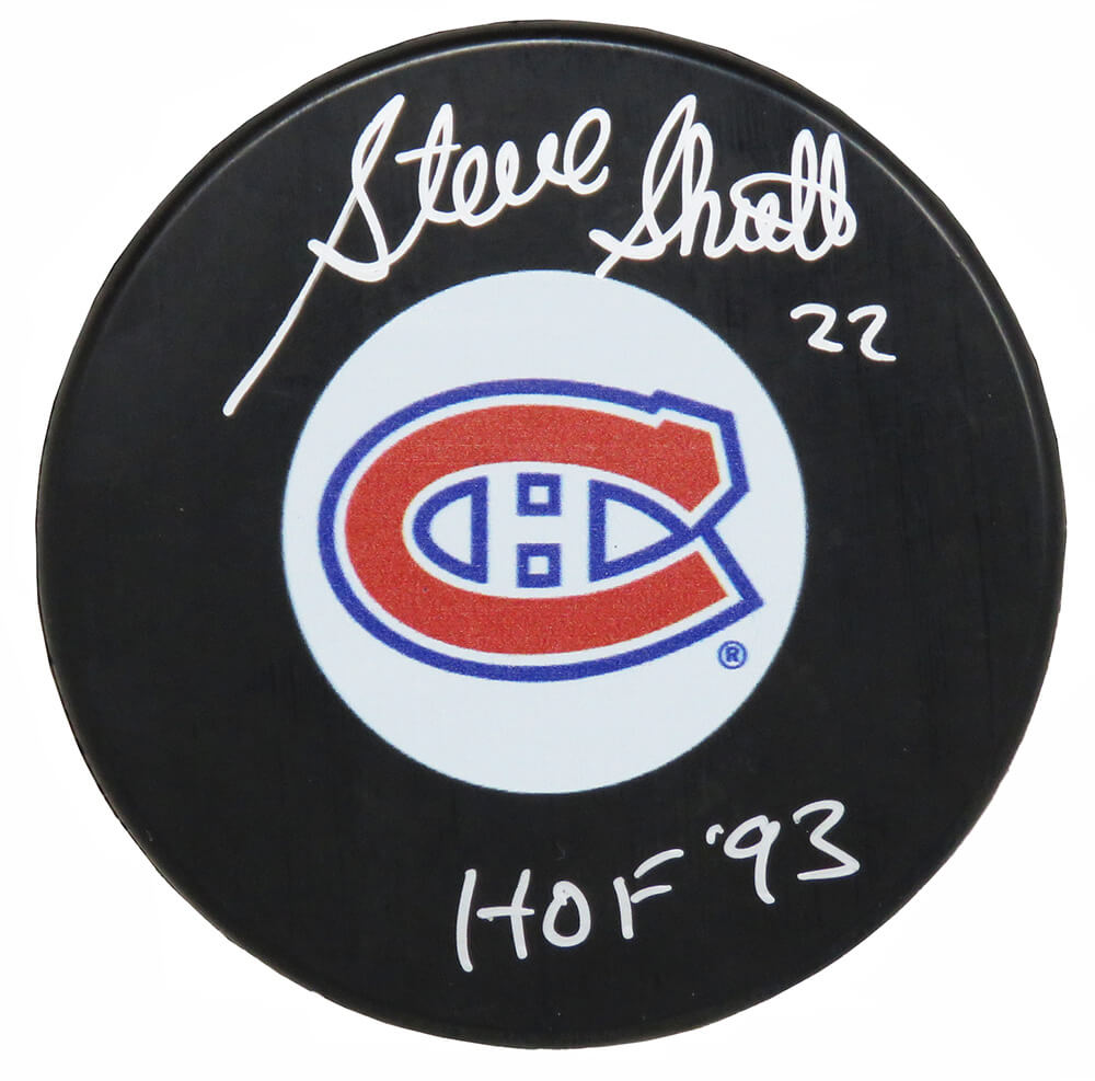 Steve Shutt Signed Montreal Canadiens Large Logo Hockey Puck w/HOF'93 - SHUPUC400 - Steve Shutt Signed Montreal Canadiens Large Logo Hockey Puck w/HOF'93 product image