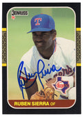 Ruben Sierra Signed Texas Rangers 1987 Donruss Rookie Baseball Trading Card #346 - SIECAR100 - Ruben Sierra Signed Texas Rangers 1987 Donruss Rookie Baseball Trading Card #346 product image