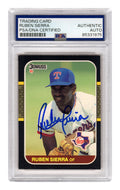 Ruben Sierra Signed Texas Rangers 1987 Donruss Rookie Baseball Trading Card #346 - (PSA/DNA Encapsulated) - SIECAR104 - Ruben Sierra Signed Texas Rangers 1987 Donruss Rookie Baseball Trading Card #346 - (PSA/DNA Encapsulated) product image