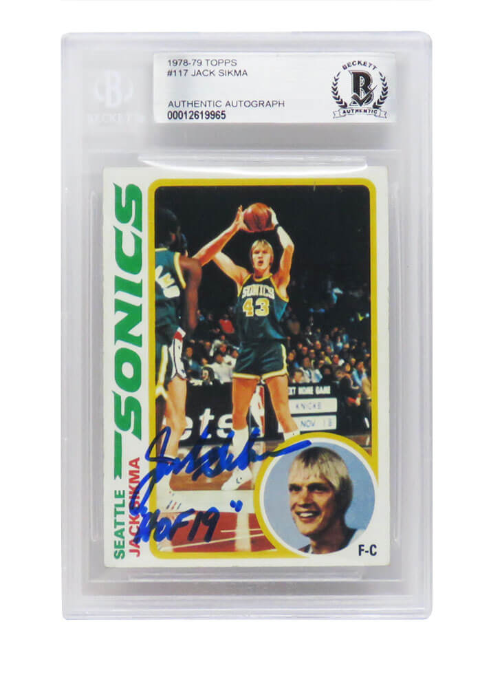 Jack Sikma Signed Seattle Supersonics 1978-79 Topps Rookie Card #117 w/HOF'19 - (Beckett Encapsulated) - SIKCAR200 - Jack Sikma Signed Seattle Supersonics 1978-79 Topps Rookie Card #117 w/HOF'19 - (Beckett Encapsulated) product image