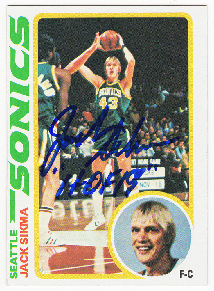 Jack Sikma Signed Seattle Supersonics 1978-79 Topps Rookie Basketball Trading Card #117 w/HOF'19 - SIKCAR201 - Jack Sikma Signed Seattle Supersonics 1978-79 Topps Rookie Basketball Trading Card #117 w/HOF'19 product image