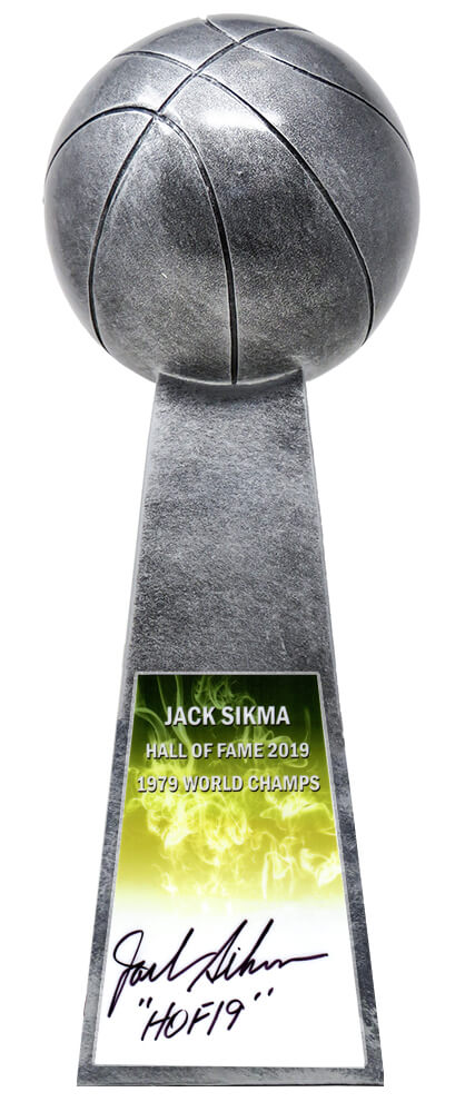 Jack Sikma Signed Basketball Champion 14 Inch Replica Silver Trophy w/HOF'19 - SIKTRO200 - Jack Sikma Signed Basketball Champion 14 Inch Replica Silver Trophy w/HOF'19 product image
