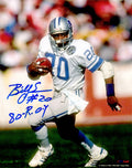 Billy Sims Signed Detroit Lions White Jersey Running 8x10 Photo w/80 ROY - SIM08P318 - Billy Sims Signed Detroit Lions White Jersey Running 8x10 Photo w/80 ROY product image