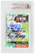 Billy Sims Signed Detroit Lions 1981 Topps Rookie Football Trading Card #100 w/80 ROY - (Beckett Encapsulated) - SIMCAR302 - Billy Sims Signed Detroit Lions 1981 Topps Rookie Football Trading Card #100 w/80 ROY - (Beckett Encapsulated) product image