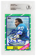 Billy Sims Signed Detroit Lions 1986 Topps Football Trading Card #244 w/80 ROY - (Beckett Encapsulated) - SIMCAR303 - Billy Sims Signed Detroit Lions 1986 Topps Football Trading Card #244 w/80 ROY - (Beckett Encapsulated) product image