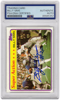 Billy Sims Signed Detroit Lions 1981 Topps Super Action Football Trading Card #473 - (PSA Encapsulated) - SIMCAR308 - Billy Sims Signed Detroit Lions 1981 Topps Super Action Football Trading Card #473 - (PSA Encapsulated) product image