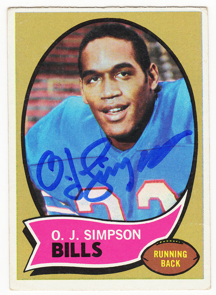 O.J. Simpson Signed Buffalo Bills 1970 Topps Football Rookie Card #90 - SIMCAR314 - O.J. Simpson Signed Buffalo Bills 1970 Topps Football Rookie Card #90 product image