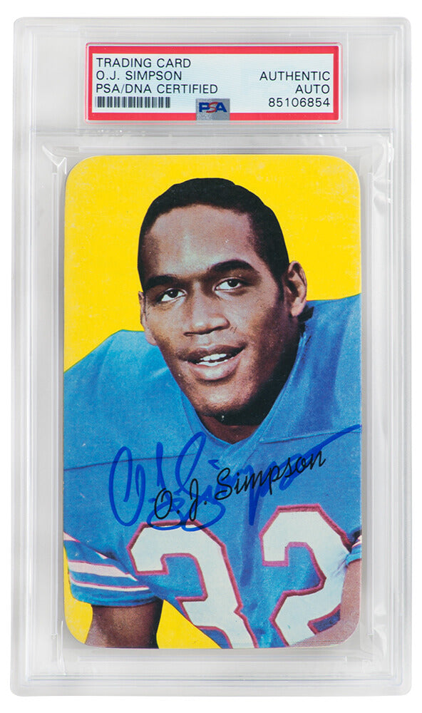 O.J. Simpson Signed Buffalo Bills 1970 Topps Super Rookie Football Card #24 (PSA Encapsulated) - SIMCAR319 - O.J. Simpson Signed Buffalo Bills 1970 Topps Super Rookie Football Card #24 (PSA Encapsulated) product image