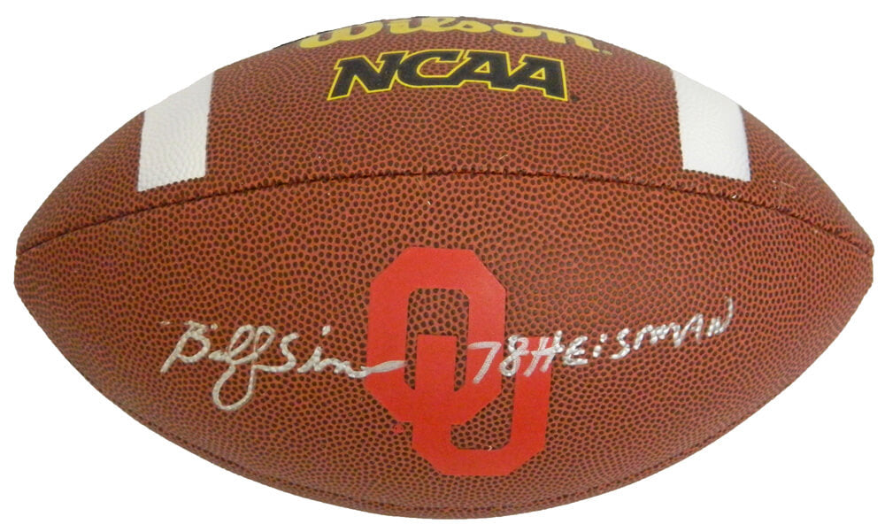 Billy Sims Signed Oklahoma Sooners Wilson NCAA Logo Football w/78 Heisman - SIMFTB300 - Billy Sims Signed Oklahoma Sooners Wilson NCAA Logo Football w/78 Heisman product image