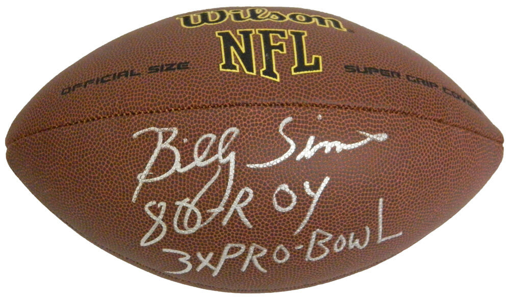 Billy Sims Signed Wilson NFL Super Grip Full Size Football w/80 ROY, 3x Pro Bowl - SIMFTB301 - Billy Sims Signed Wilson NFL Super Grip Full Size Football w/80 ROY, 3x Pro Bowl product image
