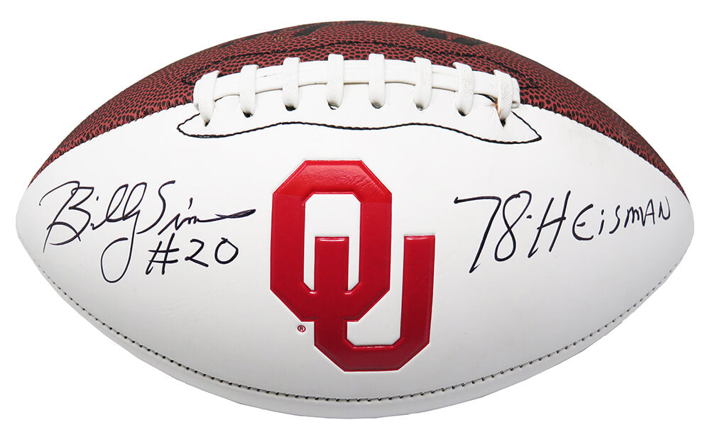 Billy Sims Signed Oklahoma Sooners NCAA Logo Football w/78 Heisman - SIMFTB306 - Billy Sims Signed Oklahoma Sooners NCAA Logo Football w/78 Heisman product image