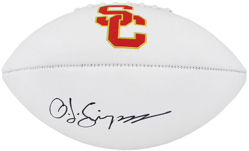 O.J. Simpson Signed USC Trojans Rawlings White Logo NCAA Football - SIMFTB333 - O.J. Simpson Signed USC Trojans Rawlings White Logo NCAA Football product image