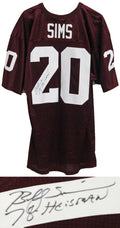 Billy Sims Signed Maroon Wilson Jersey w/78 Heisman - SIMJRY301 - Billy Sims Signed Maroon Wilson Jersey w/78 Heisman product image