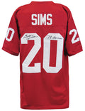 Billy Sims Signed Maroon T/B Custom Football Jersey w/78 Heisman - SIMJRY304 - Billy Sims Signed Maroon T/B Custom Football Jersey w/78 Heisman product image