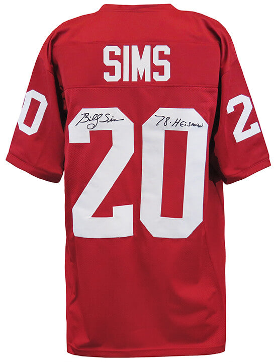 Billy Sims Signed Maroon T/B Custom Football Jersey w/78 Heisman - SIMJRY304 - Billy Sims Signed Maroon T/B Custom Football Jersey w/78 Heisman product image