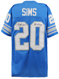 Billy Sims Signed Blue Custom Football Jersey w/80 ROY - SIMJRY305 - Billy Sims Signed Blue Custom Football Jersey w/80 ROY product image