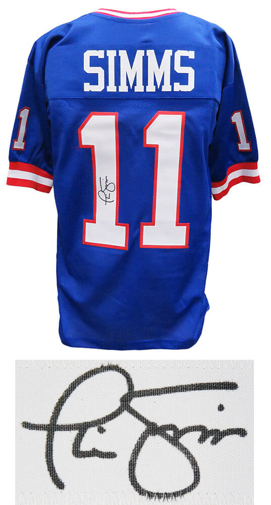 Phil Simms Signed Blue Custom Football Jersey - SIMJRY310 - Phil Simms Signed Blue Custom Football Jersey product image